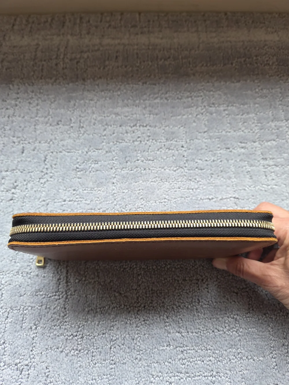 OG Portland Leather Honey Accordian Zip Wallet